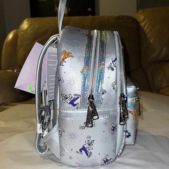 New!! Disney 100th Anniversary Platinum Mickey & Friends Mini Backpack - Picture 6 of 16